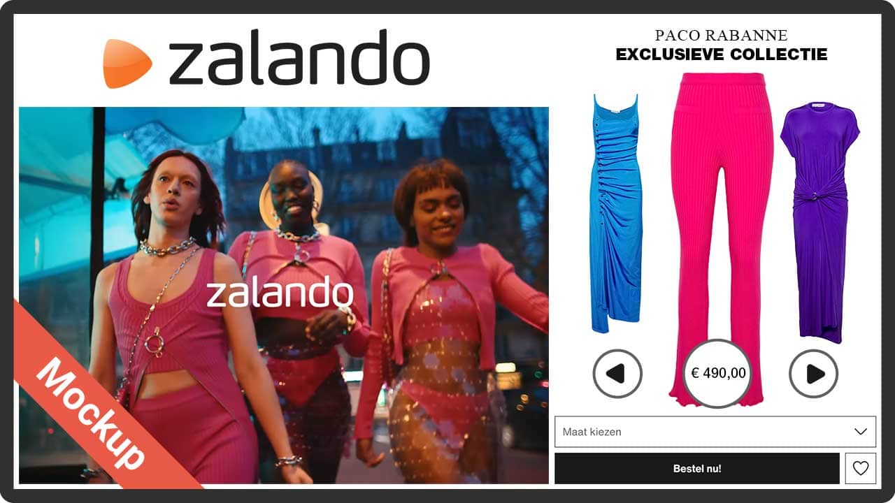 Fashion en styling - fashion online video advertenties zalando mockup